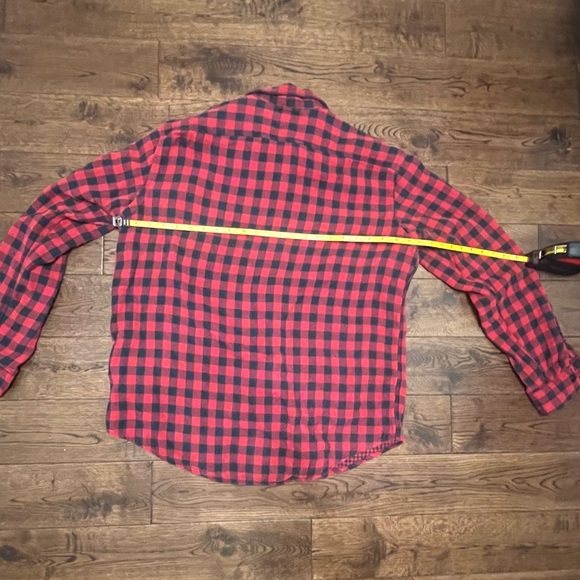 Polo Ralph Lauren Men’s XL Red Black Plaid Flannel Button Shirt Heavyweight - Picture 7 of 10